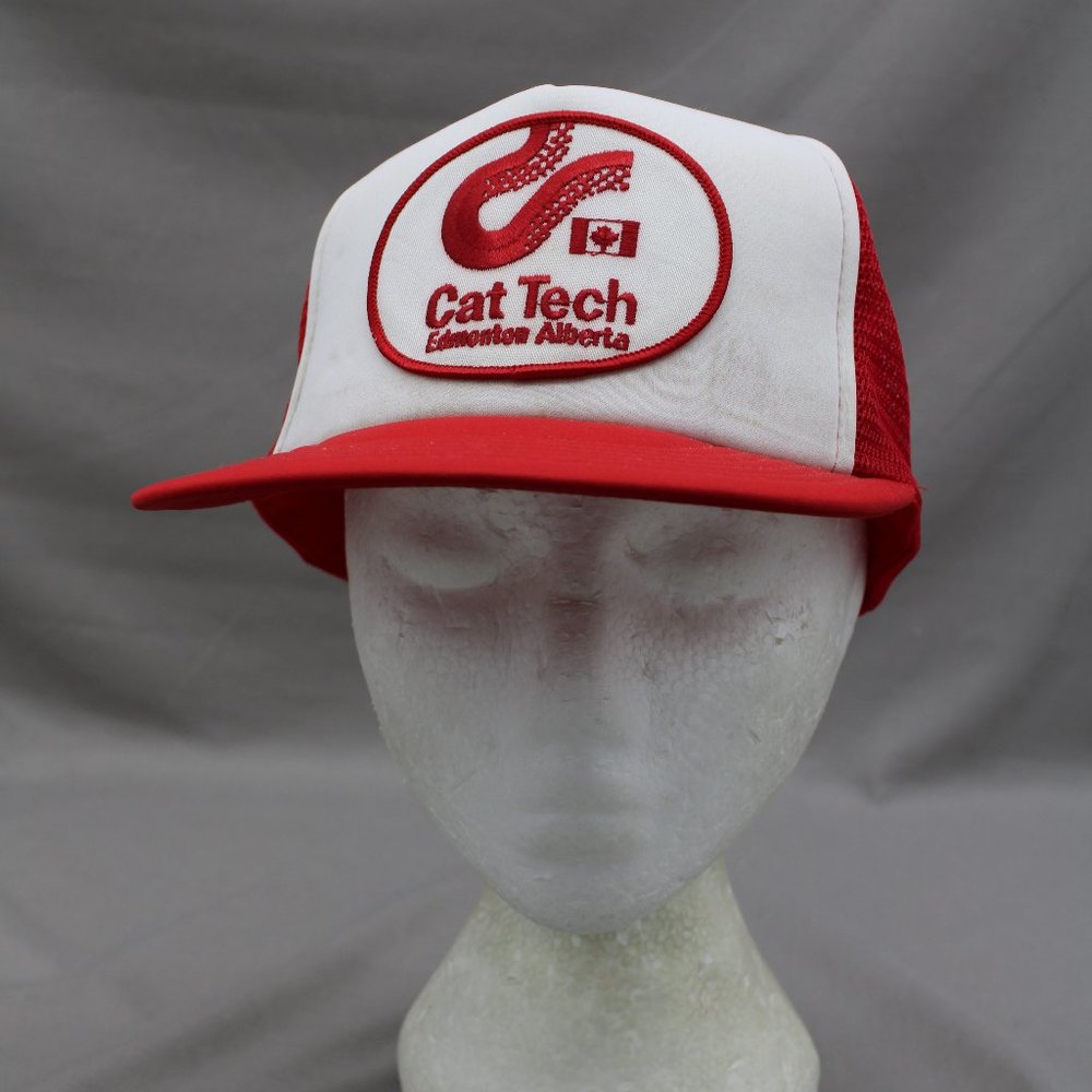 Vintage Patched Trucker Hat - Cat Tech Edmonton - Adult Snapback